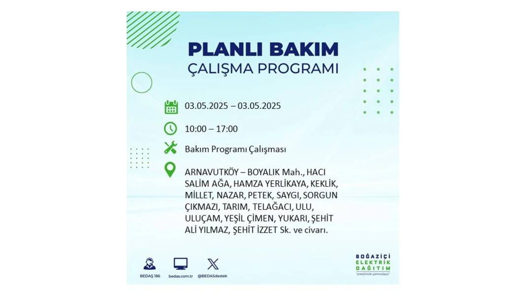 KARANLIĞA GÖMÜLECEKLER: 3 Mayıs Cumartesi elektrik kesintisi yaşayacak ilçeler belli oldu. BEDAŞ o ilçeleri uyardı! 37
