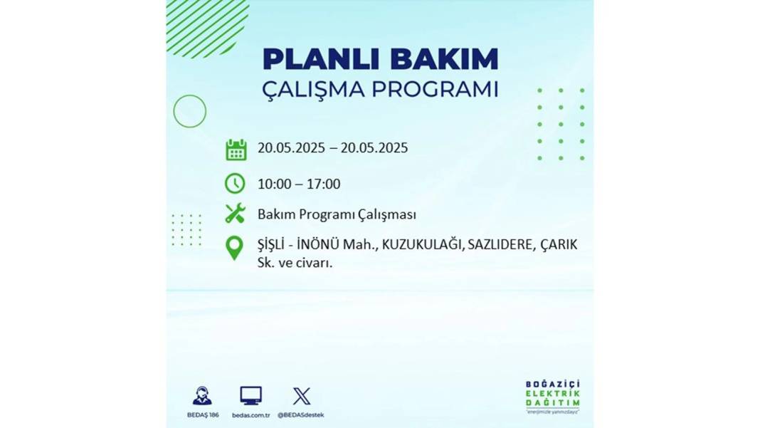 BÜYÜK KESİNTİ YAŞANACAK: 20 Mayıs İstanbul elektrik kesintisi. BEDAŞ elektrik kesintisi yaşayacak ilçeleri teker teker duyurdu! 91