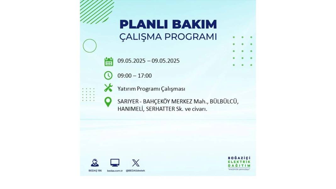 O İLÇELER KARANLIĞA GÖMÜLECEK: 9 Mayıs Cuma elektrik kesintisi yaşayacak ilçeler belli oldu. BEDAŞ'tan uyarı geldi! 24