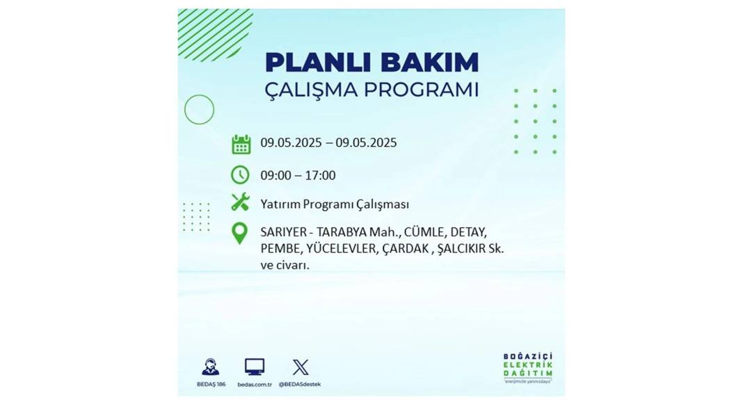O İLÇELER KARANLIĞA GÖMÜLECEK: 9 Mayıs Cuma elektrik kesintisi yaşayacak ilçeler belli oldu. BEDAŞ'tan uyarı geldi! 19