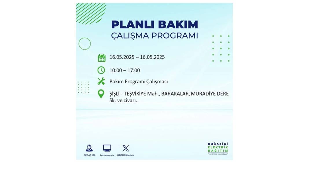 KARANLIĞA HAPSOLACAKLAR: 16 Mayıs Cuma İstanbul elektrik kesintisi. BEDAŞ elektrik kesintisi yaşayacak ilçeleri sıraladı! 6