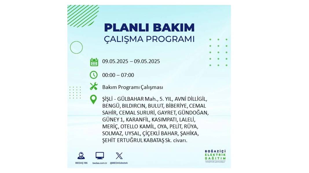 O İLÇELER KARANLIĞA GÖMÜLECEK: 9 Mayıs Cuma elektrik kesintisi yaşayacak ilçeler belli oldu. BEDAŞ'tan uyarı geldi! 11