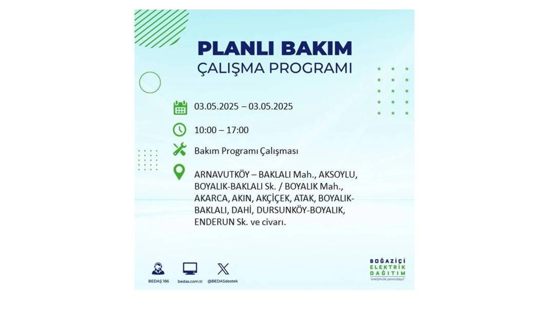 KARANLIĞA GÖMÜLECEKLER: 3 Mayıs Cumartesi elektrik kesintisi yaşayacak ilçeler belli oldu. BEDAŞ o ilçeleri uyardı! 39