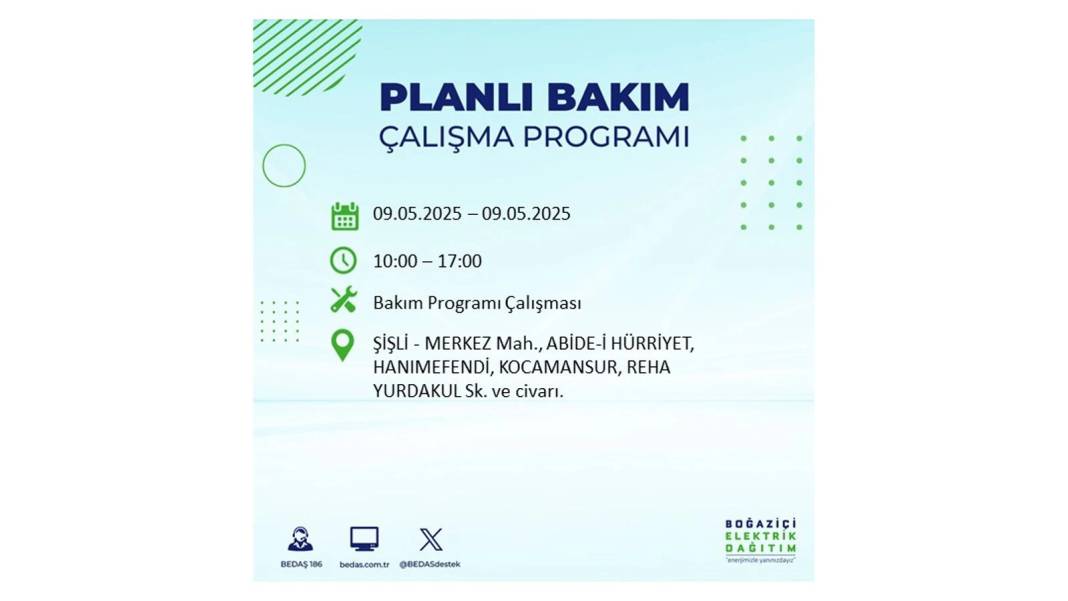 O İLÇELER KARANLIĞA GÖMÜLECEK: 9 Mayıs Cuma elektrik kesintisi yaşayacak ilçeler belli oldu. BEDAŞ'tan uyarı geldi! 10