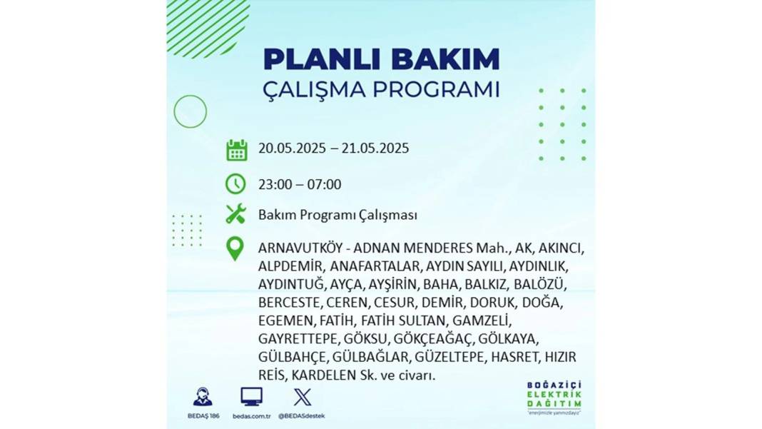 BÜYÜK KESİNTİ YAŞANACAK: 20 Mayıs İstanbul elektrik kesintisi. BEDAŞ elektrik kesintisi yaşayacak ilçeleri teker teker duyurdu! 3