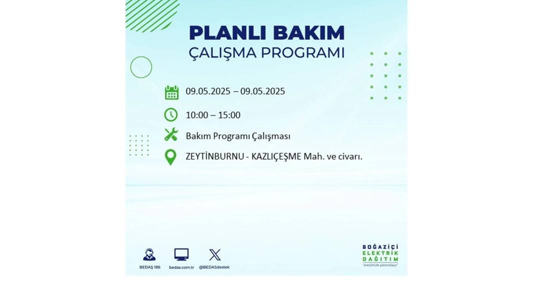 O İLÇELER KARANLIĞA GÖMÜLECEK: 9 Mayıs Cuma elektrik kesintisi yaşayacak ilçeler belli oldu. BEDAŞ'tan uyarı geldi! 1