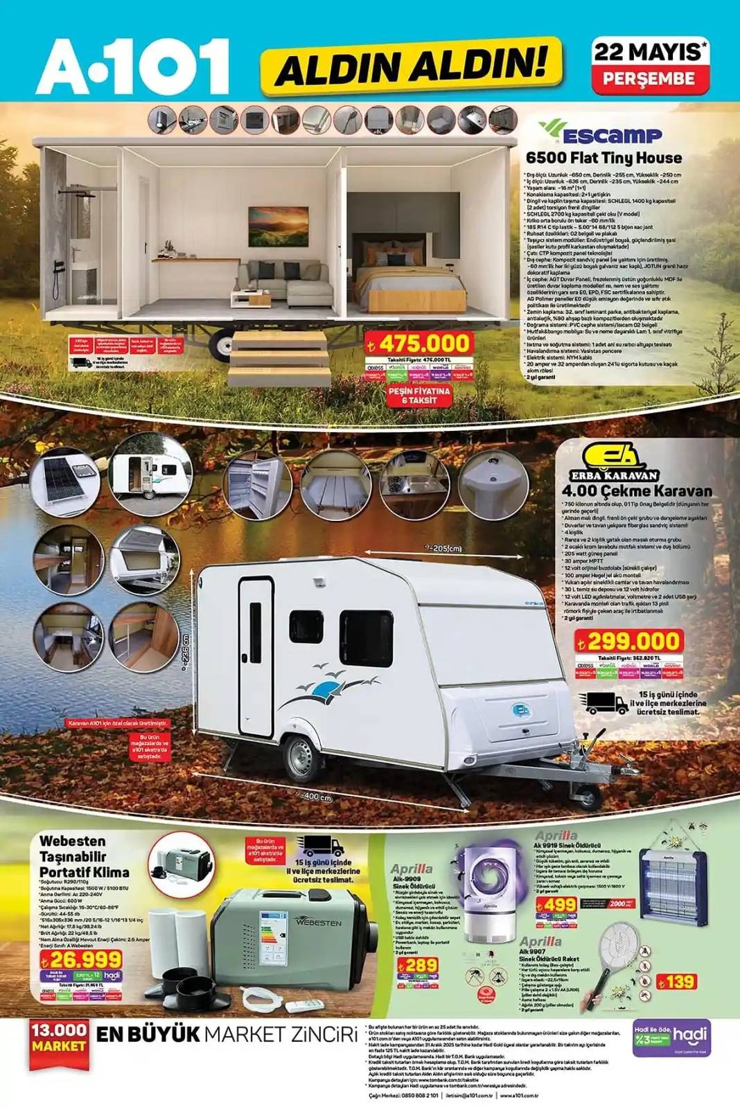 A101'E ÇEKME KARAVAN VE ELEKTRİKLİ MOPED GELİYOR: A101 22 Mayıs 2025 aktüel kataloğunu duyurdu! 8