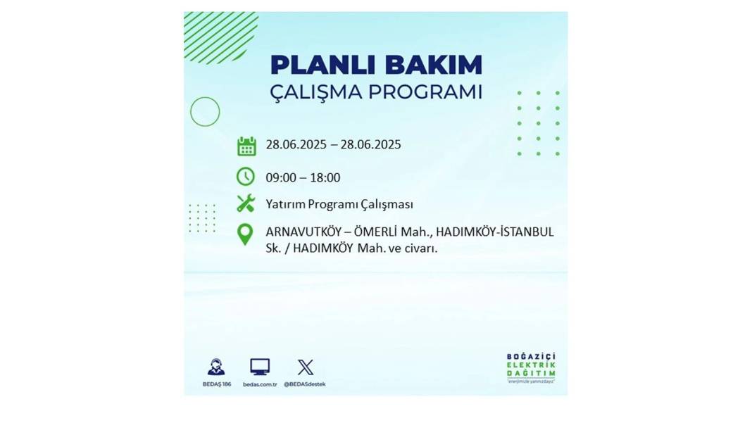 O İLÇELER KARANLIĞA GÖMÜLECEK: BEDAŞ 28 Haziran Cumartesi elektrik kesintisi yaşayacak ilçeleri sıraladı! 20