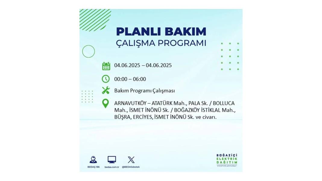 SAATLERCE ELEKTRİK OLMAYACAK: BEDAŞ 4 Haziran Çarşamba elektrik kesintisi yaşayacak ilçeleri sıraladı! 47