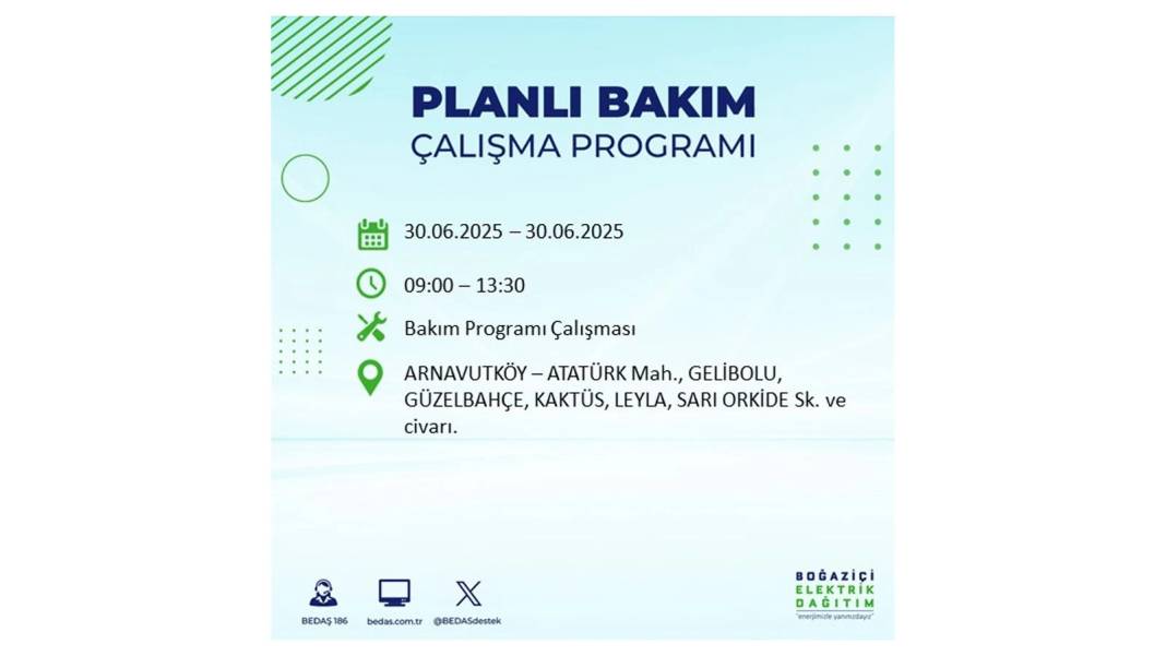 BÜYÜK KESİNTİ YAŞANACAK: BEDAŞ 30 Haziran Pazartesi elektrik kesintisi yaşayacak ilçeleri sıraladı. Elektrikler ne zaman gelecek 79