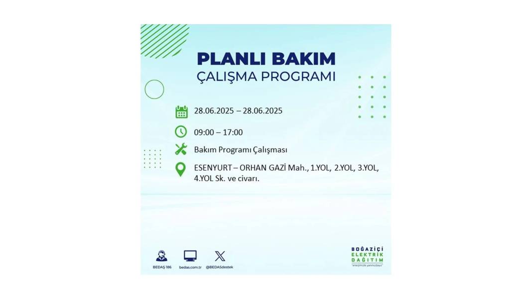 O İLÇELER KARANLIĞA GÖMÜLECEK: BEDAŞ 28 Haziran Cumartesi elektrik kesintisi yaşayacak ilçeleri sıraladı! 13