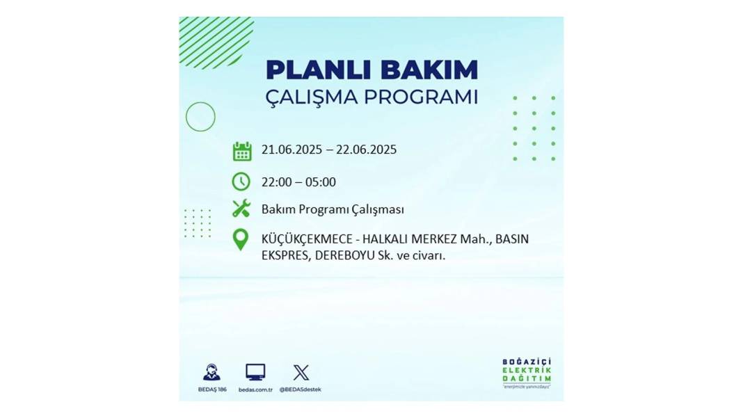 O İLÇELERDE ELEKTRİK OLMAYACAK: BEDAŞ 21 Haziran elektrik kesintisi yaşayacak ilçeleri sıraladı. Elektrikler ne zaman gelecek? 2