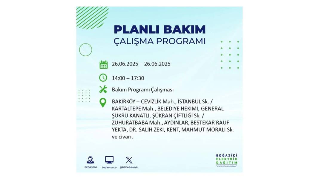 BÜYÜK ELEKTRİK KESİNTİSİ YAŞANACAK: BEDAŞ 26 Haziran Perşembe günü için o ilçeleri uyardı! 48