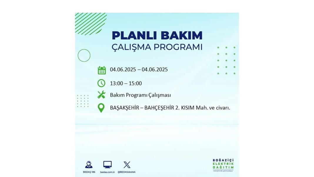 SAATLERCE ELEKTRİK OLMAYACAK: BEDAŞ 4 Haziran Çarşamba elektrik kesintisi yaşayacak ilçeleri sıraladı! 37