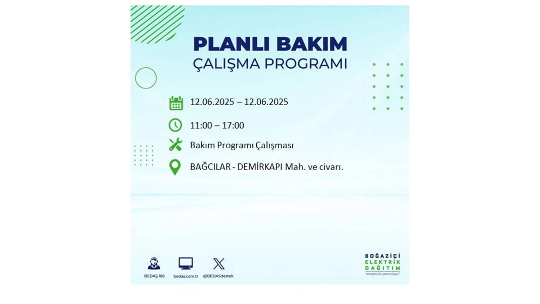 BÜYÜK KESİNTİ YAŞANACAK: BEDAŞ 12 Haziran Perşembe elektrik kesintisi yaşayacak ilçeleri sıraladı. Elektrikler ne zaman gelecek? 56