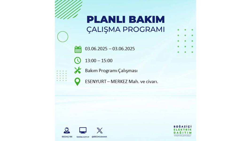 BÜYÜK ELEKTRİK KESİNTİSİ YAŞANACAK: BEDAŞ 3 Haziran elektrik kesintisi yaşayacak ilçeleri uyardı. Elektrikler ne zaman gelecek? 51