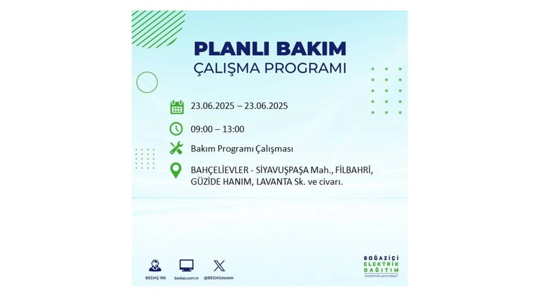 KARANLIĞA HAPSOLACAKLAR: 23 Haziran Pazartesi İstanbul elektrik kesintisi. BEDAŞ o ilçeleri uyardı! 53