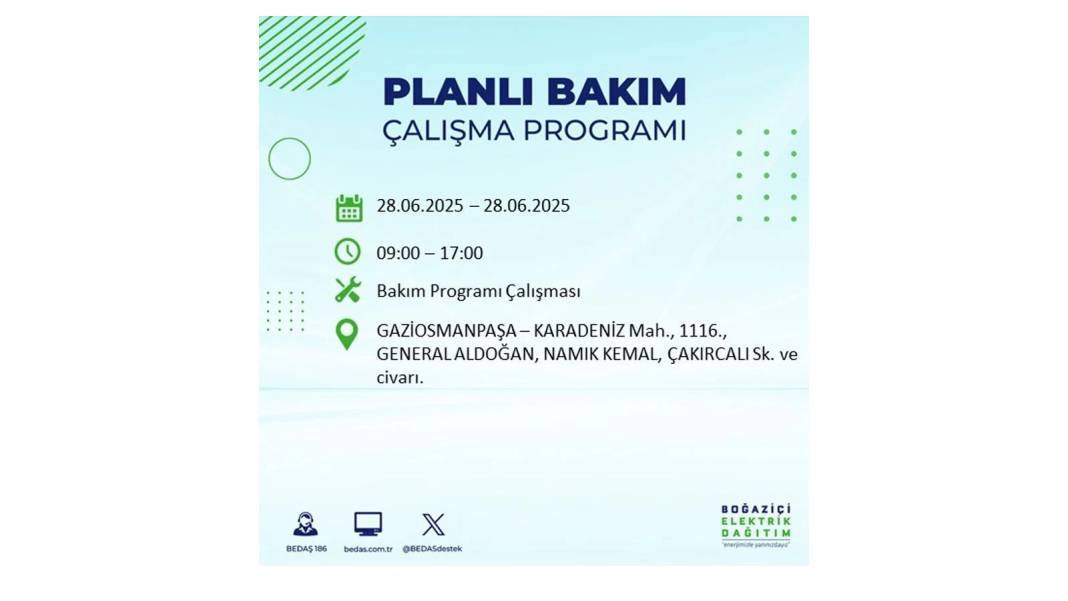 O İLÇELER KARANLIĞA GÖMÜLECEK: BEDAŞ 28 Haziran Cumartesi elektrik kesintisi yaşayacak ilçeleri sıraladı! 9