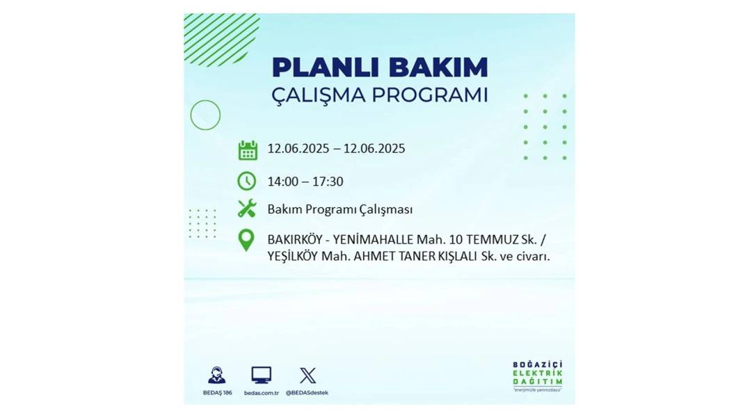 BÜYÜK KESİNTİ YAŞANACAK: BEDAŞ 12 Haziran Perşembe elektrik kesintisi yaşayacak ilçeleri sıraladı. Elektrikler ne zaman gelecek? 55