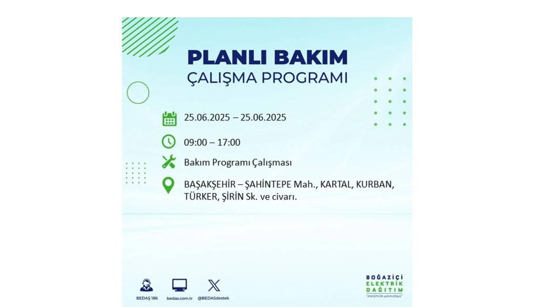 KARANLIĞA GÖMÜLECEKLER: BEDAŞ 25 Haziran Çarşamba elektrik kesintisi yaşayacak ilçeleri sıraladı. Elektrikler ne zaman gelecek? 48
