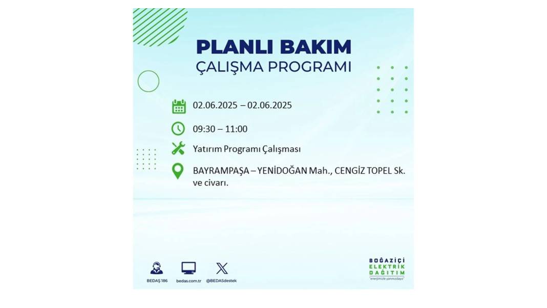 BÜYÜK KESİNTİ YAŞANACAK: BEDAŞ 2 Haziran Pazartesi günü elektrik kesintisi yaşayacak ilçeleri sıraladı 46