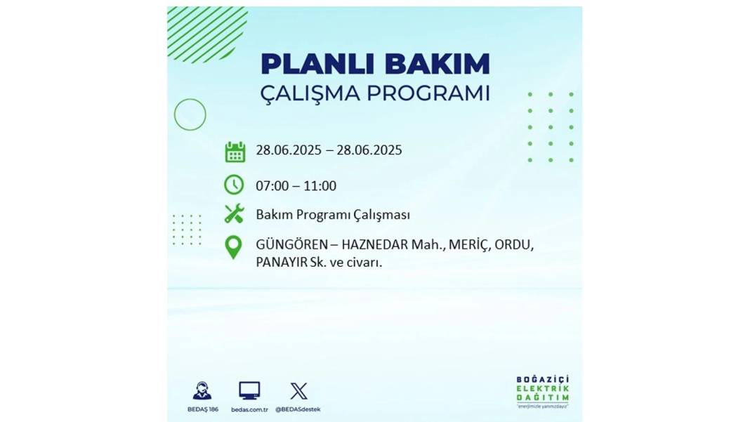 O İLÇELER KARANLIĞA GÖMÜLECEK: BEDAŞ 28 Haziran Cumartesi elektrik kesintisi yaşayacak ilçeleri sıraladı! 7