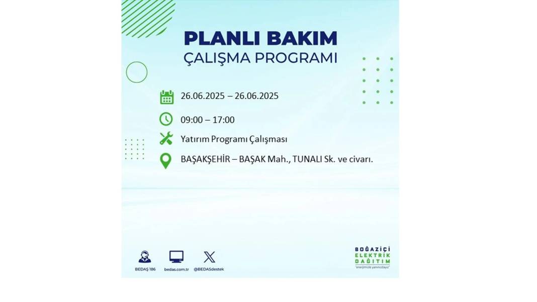 BÜYÜK ELEKTRİK KESİNTİSİ YAŞANACAK: BEDAŞ 26 Haziran Perşembe günü için o ilçeleri uyardı! 44