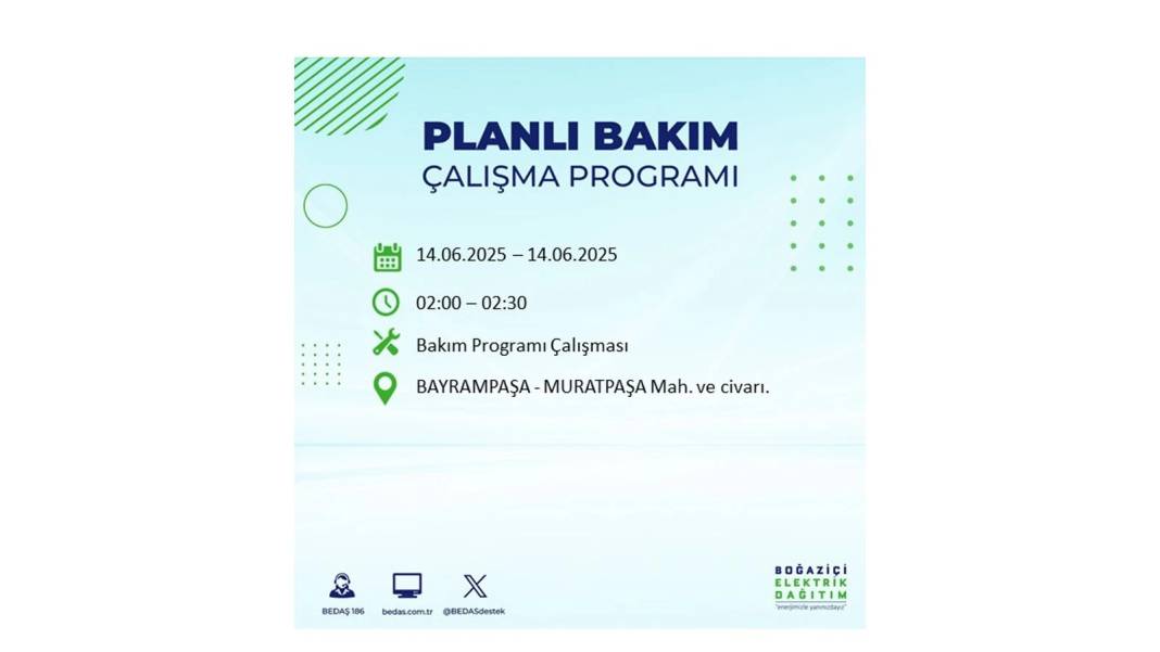 O İLÇELERDE ELEKTRİK OLMAYACAK: BEDAŞ 14 Haziran Cumartesi günü elektrik kesintisi yaşayacak ilçeleri duyurdu! 40