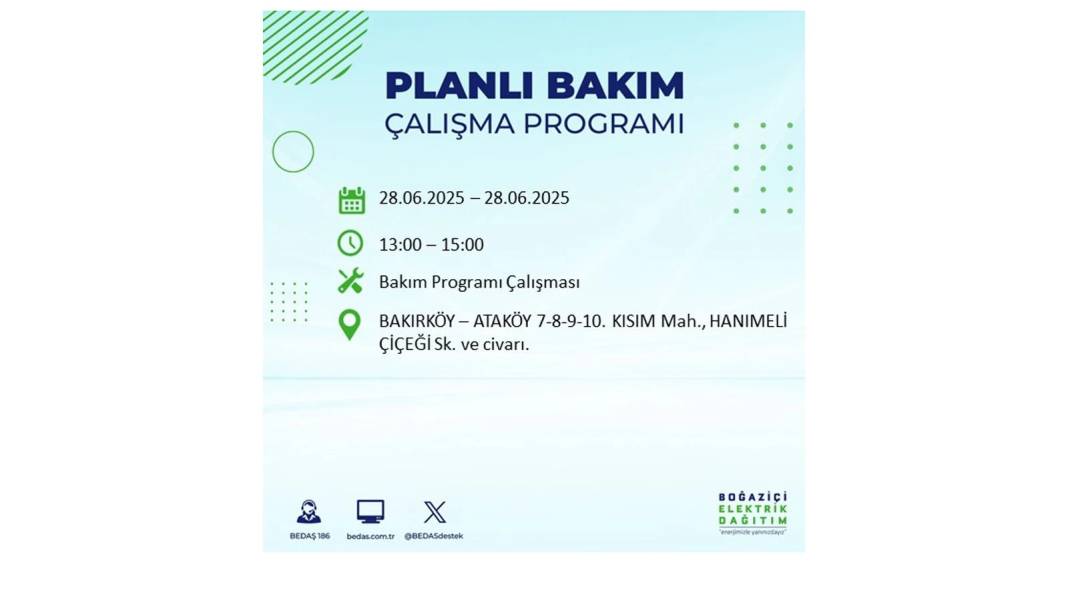 O İLÇELER KARANLIĞA GÖMÜLECEK: BEDAŞ 28 Haziran Cumartesi elektrik kesintisi yaşayacak ilçeleri sıraladı! 21
