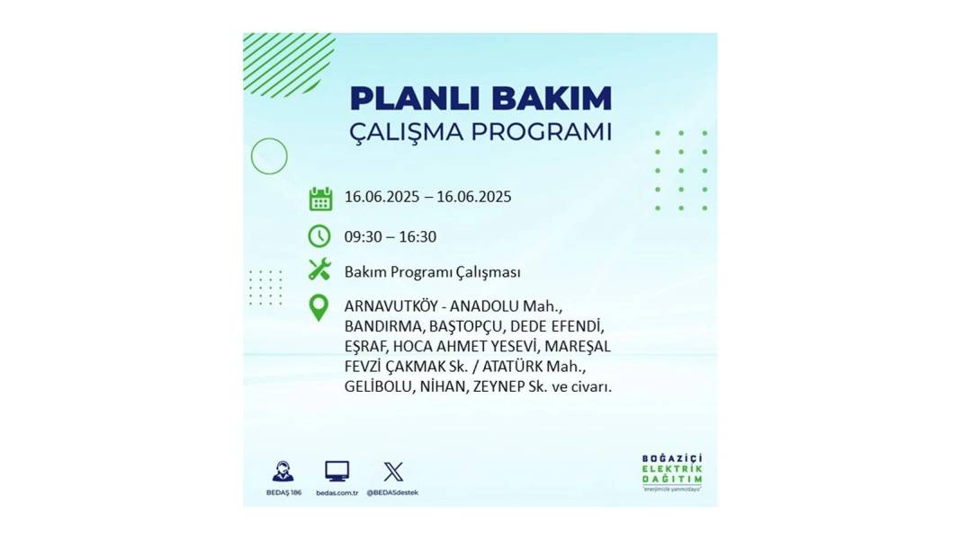SAATLERCE ELEKTRİK OLMAYACAK: BEDAŞ 16 Haziran Pazartesi elektrik kesintisi yaşayacak ilçeleri sıraladı! 83
