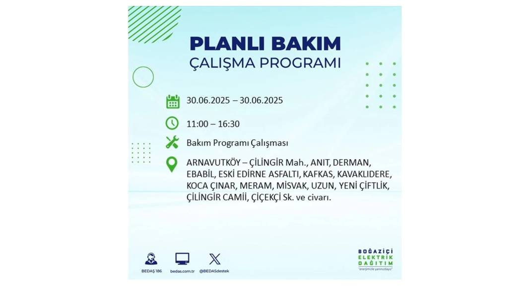 BÜYÜK KESİNTİ YAŞANACAK: BEDAŞ 30 Haziran Pazartesi elektrik kesintisi yaşayacak ilçeleri sıraladı. Elektrikler ne zaman gelecek 75