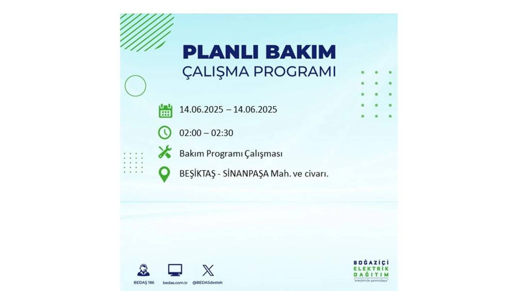 O İLÇELERDE ELEKTRİK OLMAYACAK: BEDAŞ 14 Haziran Cumartesi günü elektrik kesintisi yaşayacak ilçeleri duyurdu! 38