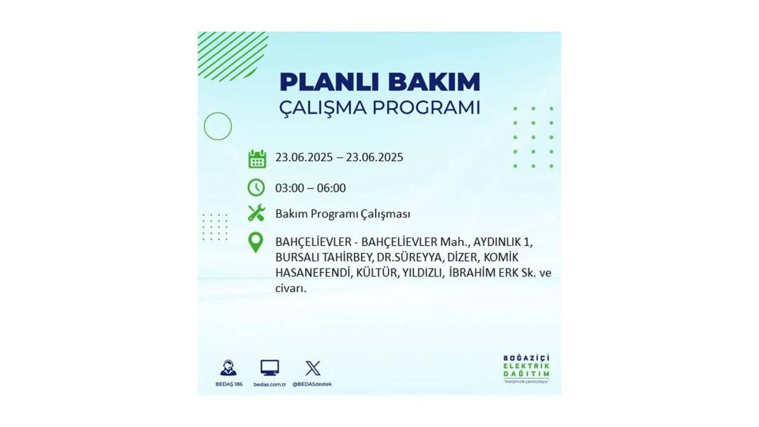 KARANLIĞA HAPSOLACAKLAR: 23 Haziran Pazartesi İstanbul elektrik kesintisi. BEDAŞ o ilçeleri uyardı! 45