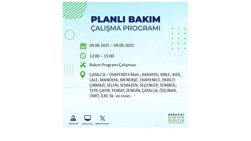 SAATLERCE ELEKTRİK OLMAYACAK: BEDAŞ 4 Haziran Çarşamba elektrik kesintisi yaşayacak ilçeleri sıraladı! 30