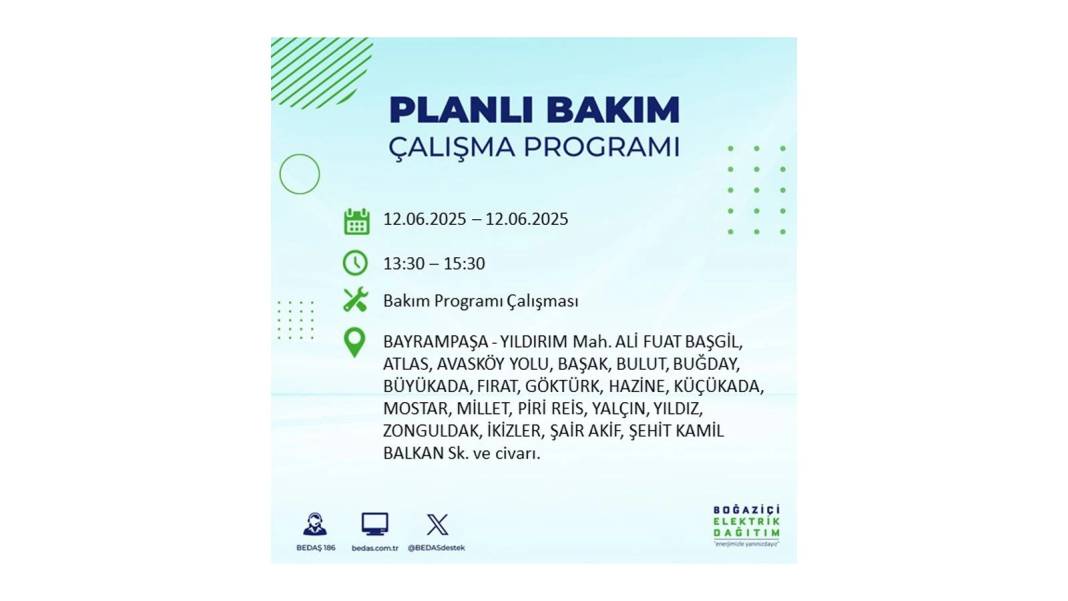BÜYÜK KESİNTİ YAŞANACAK: BEDAŞ 12 Haziran Perşembe elektrik kesintisi yaşayacak ilçeleri sıraladı. Elektrikler ne zaman gelecek? 46