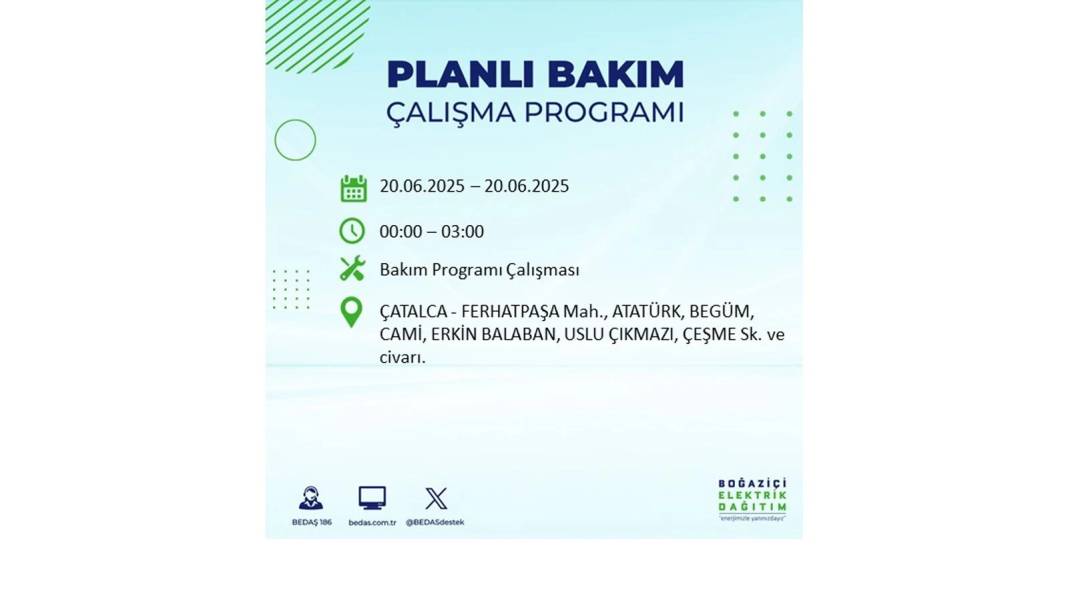 BÜYÜK KESİNTİ YAŞANACAK: BEDAŞ 20 Haziran Cuma elektrik kesintisi yaşayacak ilçeleri sıraladı. Elektrikler ne zaman gelecek? 34