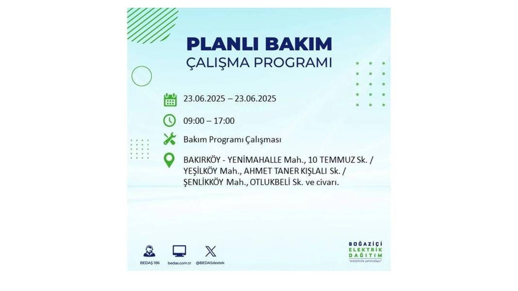 KARANLIĞA HAPSOLACAKLAR: 23 Haziran Pazartesi İstanbul elektrik kesintisi. BEDAŞ o ilçeleri uyardı! 43