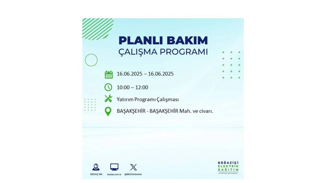 SAATLERCE ELEKTRİK OLMAYACAK: BEDAŞ 16 Haziran Pazartesi elektrik kesintisi yaşayacak ilçeleri sıraladı! 66