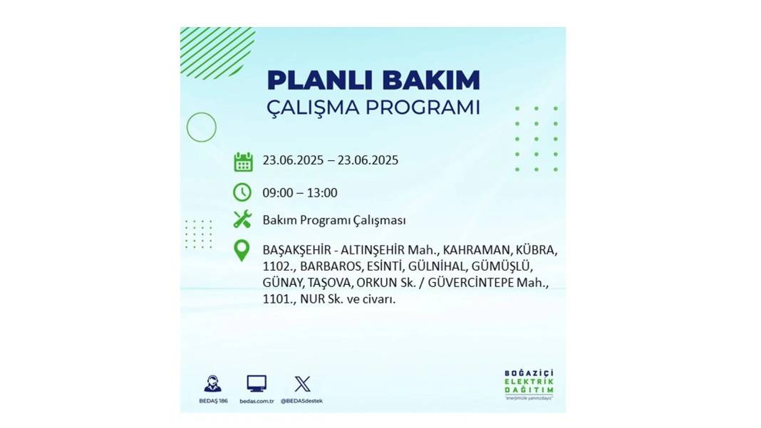 KARANLIĞA HAPSOLACAKLAR: 23 Haziran Pazartesi İstanbul elektrik kesintisi. BEDAŞ o ilçeleri uyardı! 38