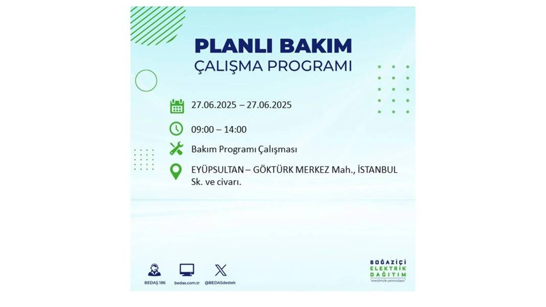 SAATLERCE ELEKTRİK OLMAYACAK: BEDAŞ 27 Haziran Cuma elektrik kesintisi yaşayacak ilçeleri sıraladı! 31