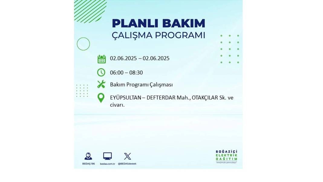 BÜYÜK KESİNTİ YAŞANACAK: BEDAŞ 2 Haziran Pazartesi günü elektrik kesintisi yaşayacak ilçeleri sıraladı 38