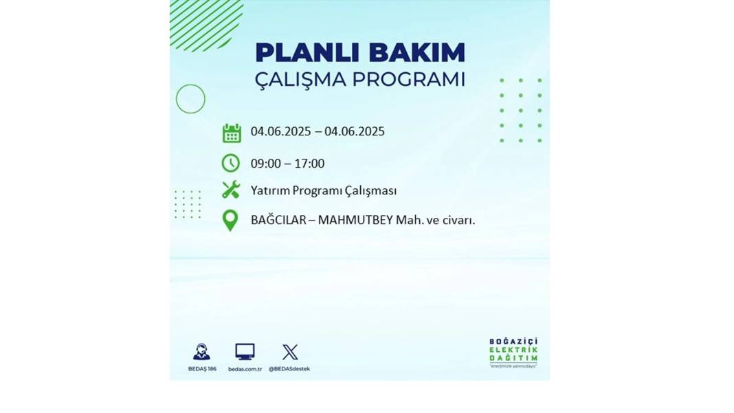 SAATLERCE ELEKTRİK OLMAYACAK: BEDAŞ 4 Haziran Çarşamba elektrik kesintisi yaşayacak ilçeleri sıraladı! 50