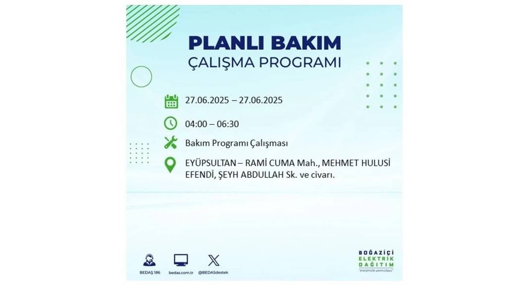SAATLERCE ELEKTRİK OLMAYACAK: BEDAŞ 27 Haziran Cuma elektrik kesintisi yaşayacak ilçeleri sıraladı! 29