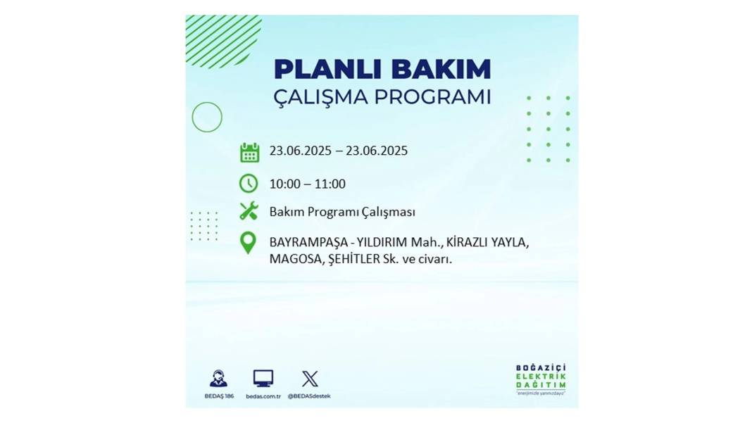 KARANLIĞA HAPSOLACAKLAR: 23 Haziran Pazartesi İstanbul elektrik kesintisi. BEDAŞ o ilçeleri uyardı! 35