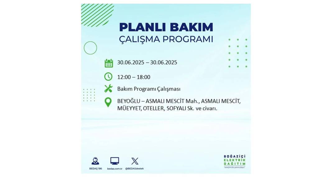 BÜYÜK KESİNTİ YAŞANACAK: BEDAŞ 30 Haziran Pazartesi elektrik kesintisi yaşayacak ilçeleri sıraladı. Elektrikler ne zaman gelecek 49