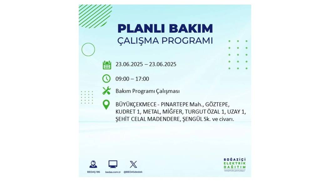 KARANLIĞA HAPSOLACAKLAR: 23 Haziran Pazartesi İstanbul elektrik kesintisi. BEDAŞ o ilçeleri uyardı! 31