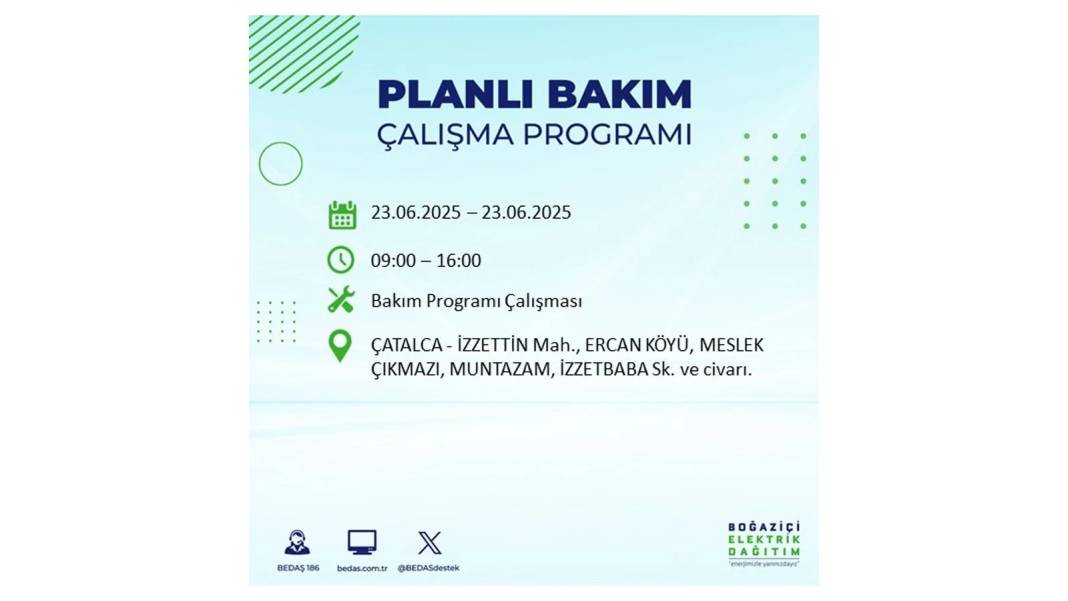 KARANLIĞA HAPSOLACAKLAR: 23 Haziran Pazartesi İstanbul elektrik kesintisi. BEDAŞ o ilçeleri uyardı! 33