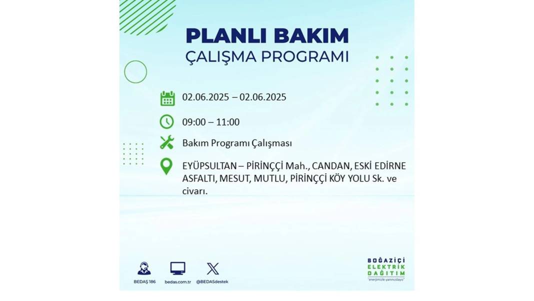 BÜYÜK KESİNTİ YAŞANACAK: BEDAŞ 2 Haziran Pazartesi günü elektrik kesintisi yaşayacak ilçeleri sıraladı 30
