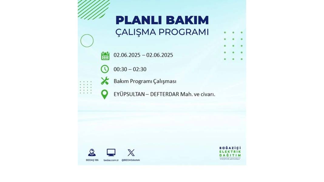 BÜYÜK KESİNTİ YAŞANACAK: BEDAŞ 2 Haziran Pazartesi günü elektrik kesintisi yaşayacak ilçeleri sıraladı 32
