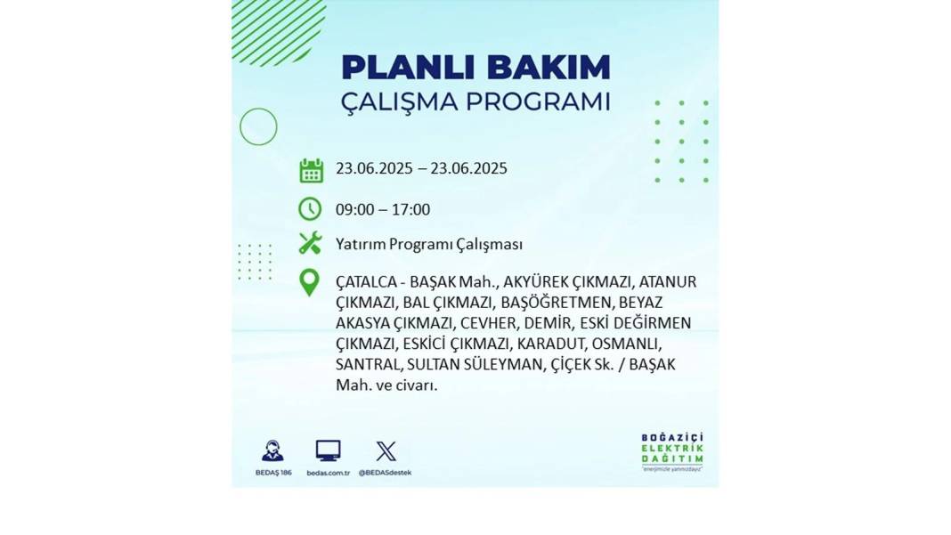 KARANLIĞA HAPSOLACAKLAR: 23 Haziran Pazartesi İstanbul elektrik kesintisi. BEDAŞ o ilçeleri uyardı! 32